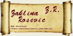 Žaklina Rošević vizit kartica